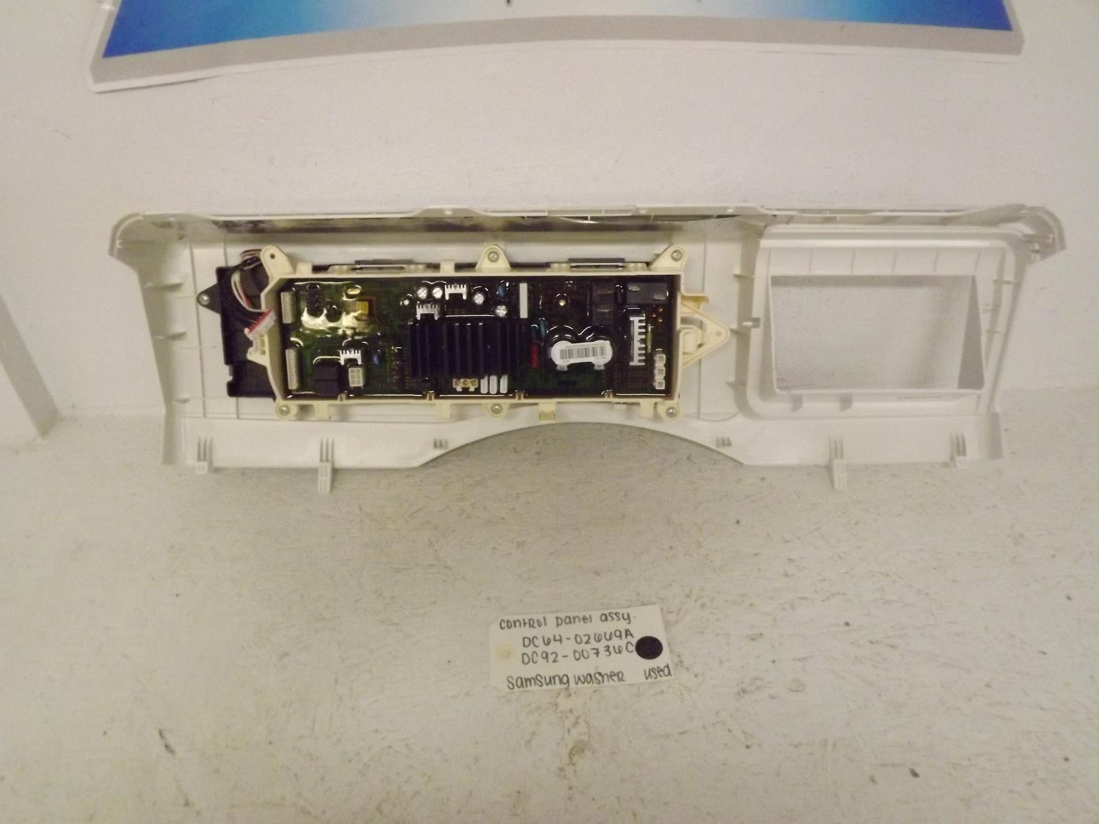 Samsung Washer DC64-02669A DC92-00736C Control Panel Assembly Used Samsung Washer DC64-02669A DC92-00736C Control Panel Assembly Used